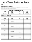 Verb Tenses: Practice and Review Sheets