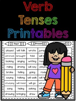 Preview of Verb Tenses Printables