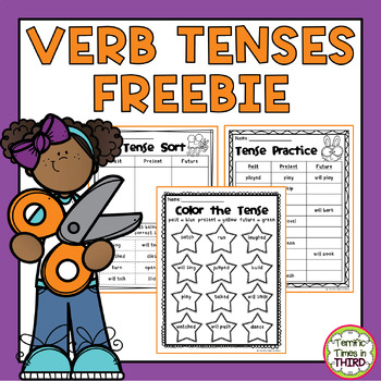 Preview of Verb Tenses Freebie: Worksheets for Past, Present, and Future