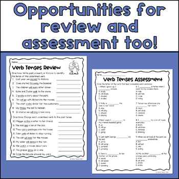 Verb Tenses Unit Worksheets For Past Present And Future TPT