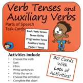 Verb Tenses and Auxiliaries Task  Cards - Print and Easel 