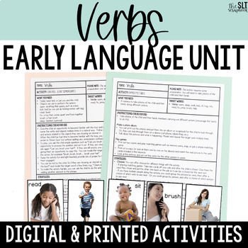 Preview of Early Language Activities for Verbs - Early Intervention Speech Therapy