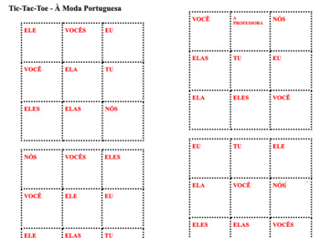 Preview of Verb Tic-Tac-Toe