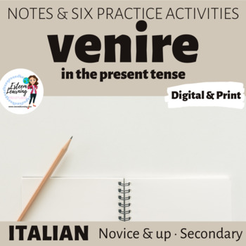 Preview of Verb VENIRE Conjugation Notes and Practice