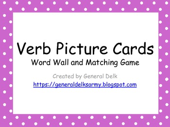 Preview of Verb Word Wall Cards *BONUS* game included!