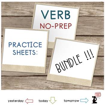 Preview of Verb Worksheets No Prep BUNDLE  | Verbs Printable | Conjugating Verbs