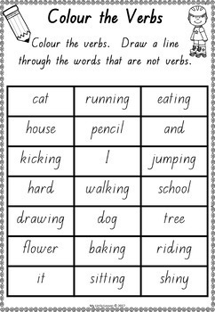 verb worksheets qld beginners font by my little lesson tpt