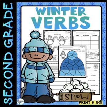 Preview of Verb Worksheets Winter Theme Packet
