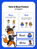 Verb and Noun Posters - In English - Illustrated Posters