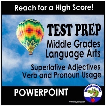 Preview of Verb and Pronoun Usage and Superlative Adjectives PowerPoint - ELA Test Prep
