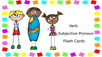 Preview of Verb and Subjective Pronoun Flash Cards; Language Therapy