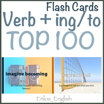 Preview of Verb + ing/to Flash Cards ESL