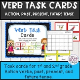 Verb task cards and write the room, past, present, and fut