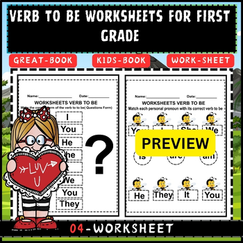 Preview of Verb to Be worksheets for First Grade digital resources