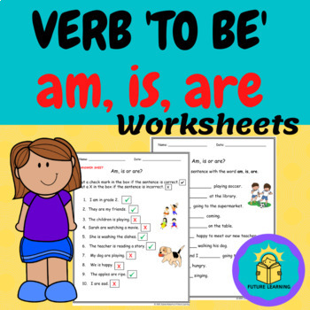 verb to be am is are worksheets pdf digital by future 4 learning