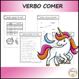 Verb to eat - Verbo comer Spanish Practice Worksheets