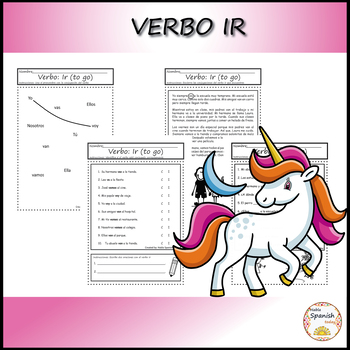 Preview of Verb to go - Verbo ir Spanish Practice Worksheets- Part 1