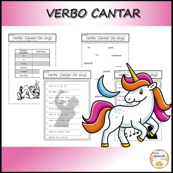 Preview of Verb to sing / Verbo cantar - Worksheets in Spanish (Español)