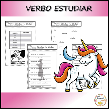 Preview of Verb to study / Verbo estudiar - Worksheets in Spanish (Español)