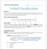 Verbal Classification Practice - HSPT