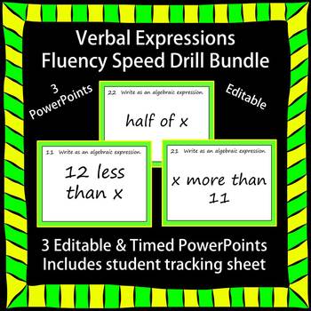 Preview of Editable Verbal Expressions Fluency 3 PowerPoints