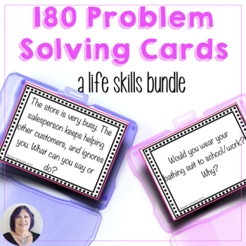 Preview of Verbal Problem Solving Life Skills Bundle 180 Cards Speech Therapy Activity