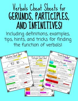 Preview of Verbals Cheat Sheet- Gerunds, Participles, and Infinitives
