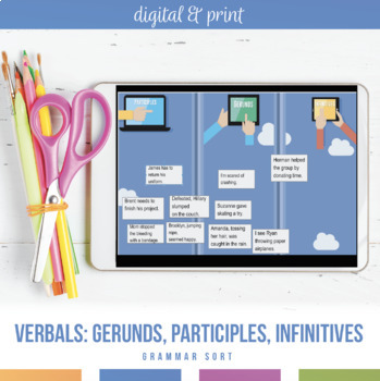 Preview of Verbals Gerunds, Participles, Infinitive Grammar Sort & Exit Ticket