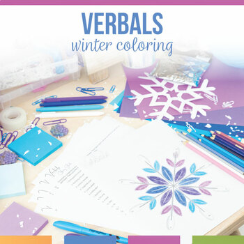 Preview of Verbals (Gerunds, Participles, Infinitives) Snowflake Coloring Sheet Winter ELA