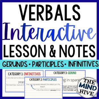 Preview of Verbals Interactive Notes and Lesson on Google Slides