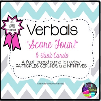 Preview of Verbals- PARTICIPLE, GERUND, INFINITIVE-Task Cards & Games