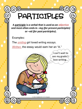 Preview of Verbals Participles and Participial Phrases Classroom Poster L.8.1a