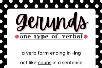 Preview of Verbals Posters - Gerunds, Participles, Infinitives