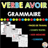 Verbe AVOIR - Grammaire - French grammar unit - Verbs