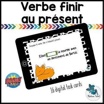 Preview of Verbe finir à l'indicatif présent / Boom Card / Cartes à tâches digitales