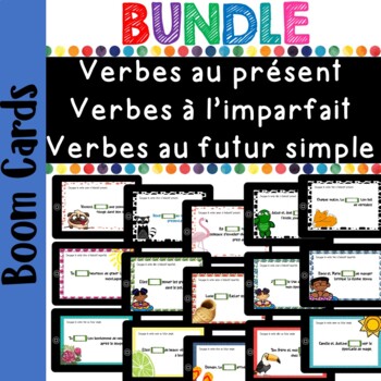 Preview of Verbes au présent, à l'imparfait et au futur simple    French verb / BOOM CARDS