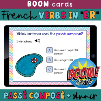 Preview of French verbs in -ER Conjugation PASSÉ COMPOSÉ with auxiliary verb AVOIR Digital