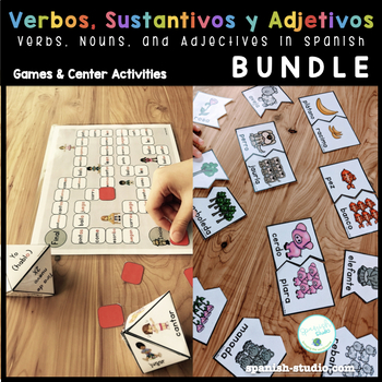 Preview of Verbs, Adjectives & Nouns in Spanish (BUNDLE)