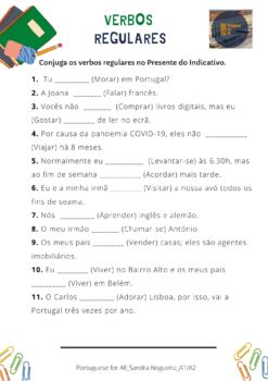 Preview of Verbos Regulares - 3 conjugações