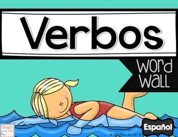 Preview of Verbos Vobulario Verbs Word Wall Spanish