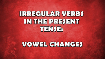 Preview of Verbos irregulares en el presente, vowel changes