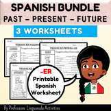 Verbos regulares en español -Spanish Worksheet Bundle -ER 