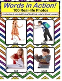 100 Real Life Picture Action Word Verb Cards | For Visual Learners and Autism