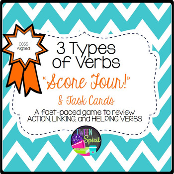 Preview of Verbs- 3 Types: Action, Linking, and Helping Task Cards & Games