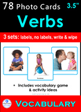 Photo Vocabulary Cards *78 VERBS* Speech Therapy Autism Sp Ed ESL