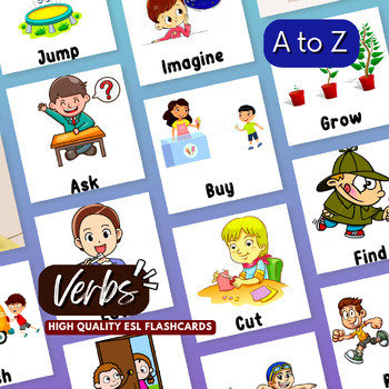 Preview of Simple Verb Flashcards A to Z - Montessori Printable
