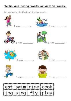 Preview of Cut and Paste Verbs