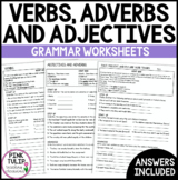Verbs, Adjectives, Adverbs and Tense - Grammar Worksheets 