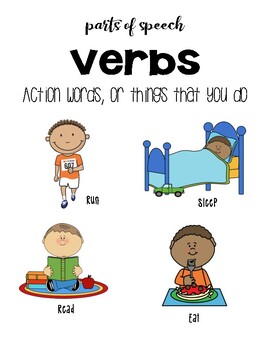 Verbs Anchor Chart by The Crayon Corner | Teachers Pay Teachers