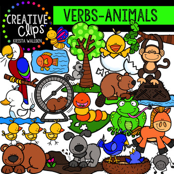 Preview of Verbs Clipart: Animal Actions {Creative Clips Digital Clipart}